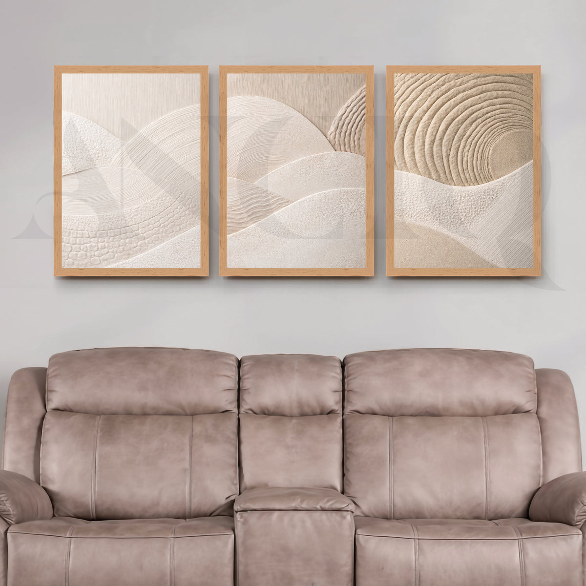 Neutral Textured Abstract Terrain Gallery Wall – Set of 3 Minimal Artworks - 18 x 24 Inches – Asha Art Studio – Image 5
