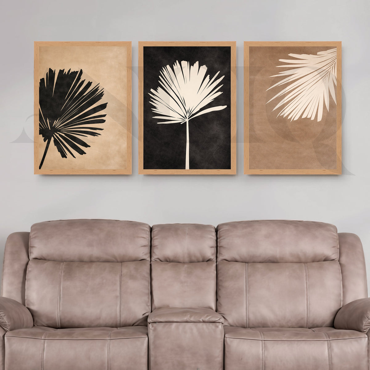 Monochrome Palm Silhouette Gallery Wall – Set of 3 Modern Botanical Artworks - 18 x 24 Inches – Asha Art Studio – Image 5
