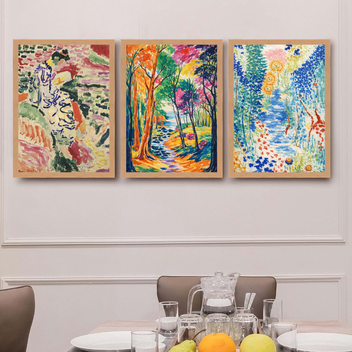 Colourful Impressionist Garden Gallery Wall Set of 3 - 18 x 24 Inches – Asha Art Studio – Image 5