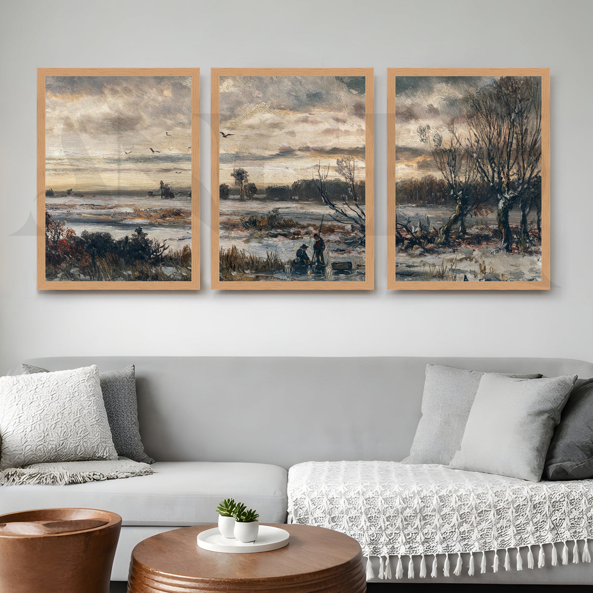 Moody Winter Countryside Gallery Wall – Set of 3 Atmospheric Landscape Artworks - 18 x 24 Inches – Asha Art Studio – Image 9