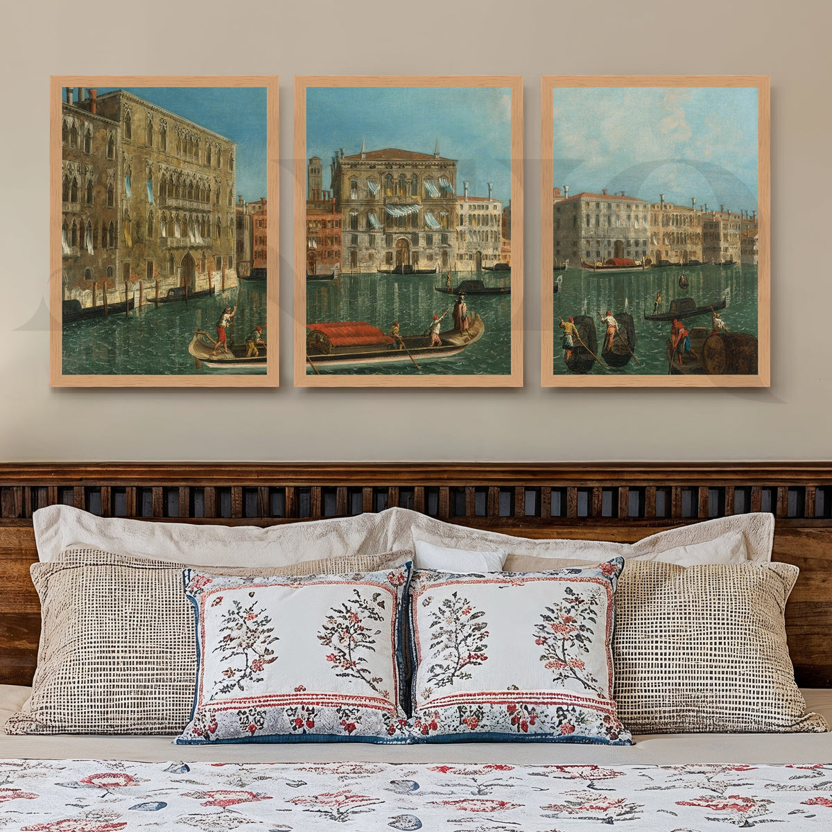 Venetian Canal Cityscape Gallery Wall – Set of 3 Classic European Artworks - 18 x 24 Inches – Asha Art Studio – Image 9