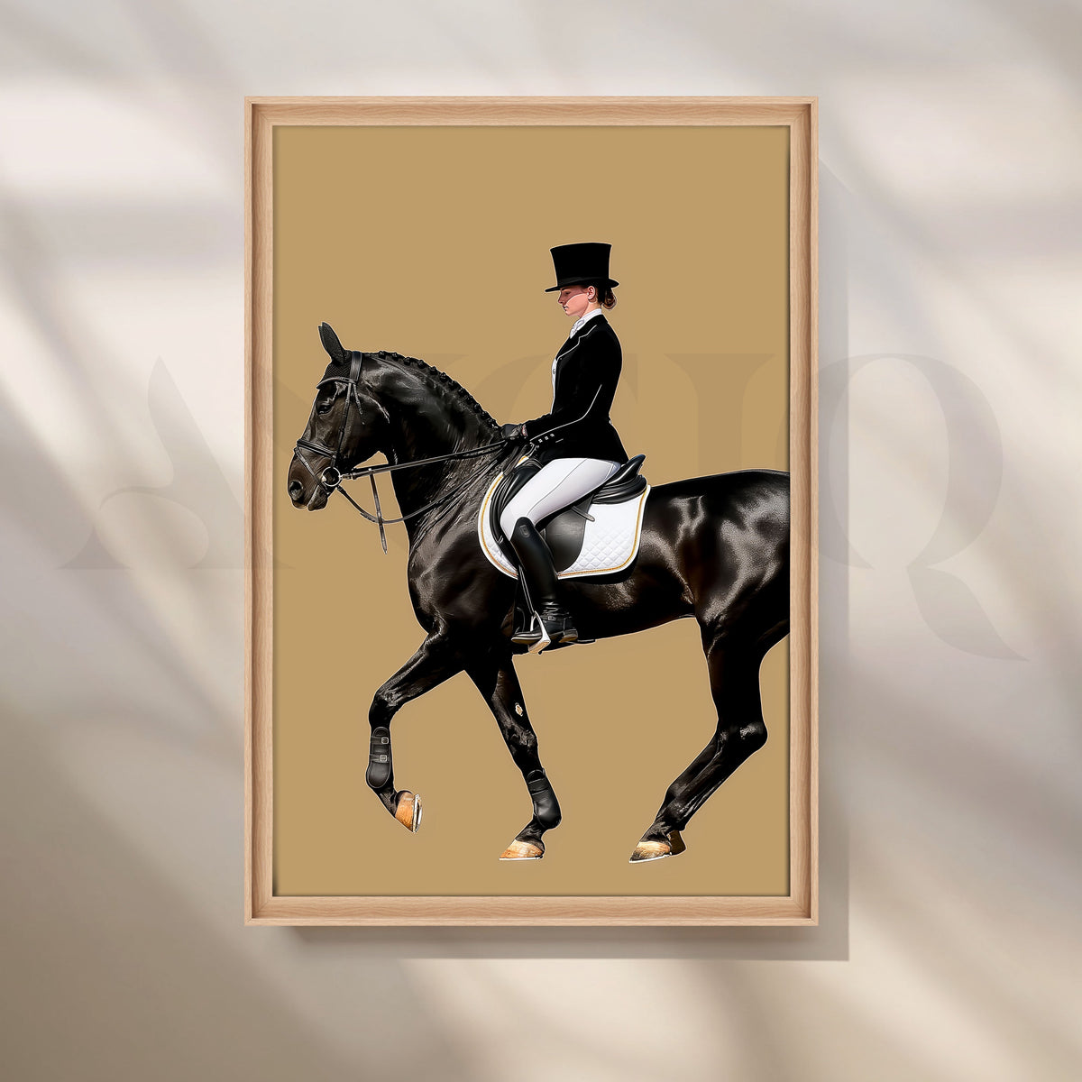 Classic Black Horse Rider Canvas Artwork – Asha Art Studio – Image 5