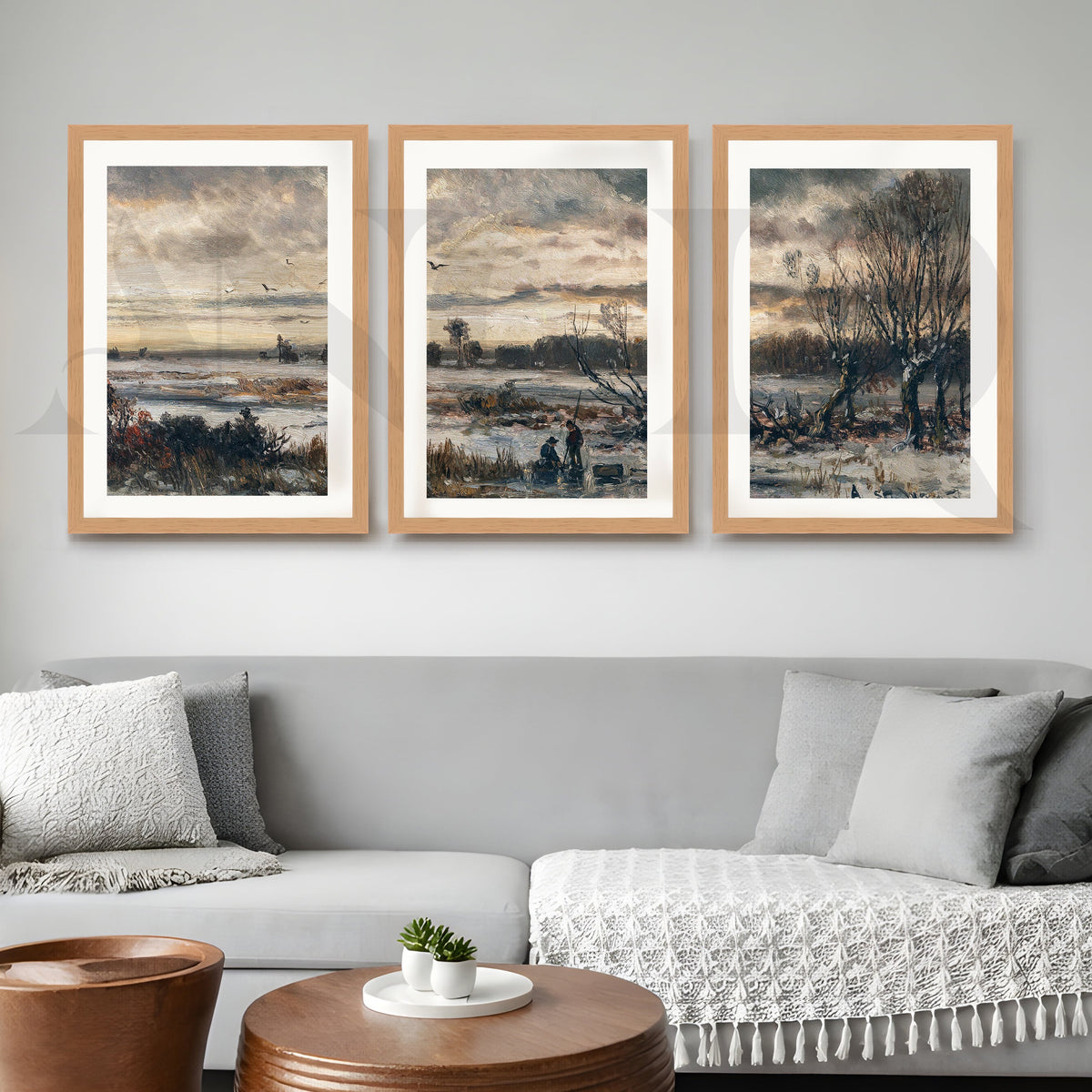 Moody Winter Countryside Gallery Wall – Set of 3 Atmospheric Landscape Artworks - 18 x 24 Inches – Asha Art Studio – Image 5