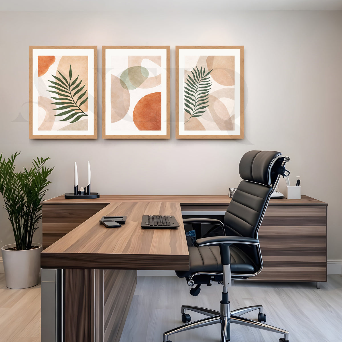 Modern Botanical Abstract Harmony Gallery Wall – Set of 3 Contemporary Artworks - 18 x 24 Inches – Asha Art Studio – Image 9