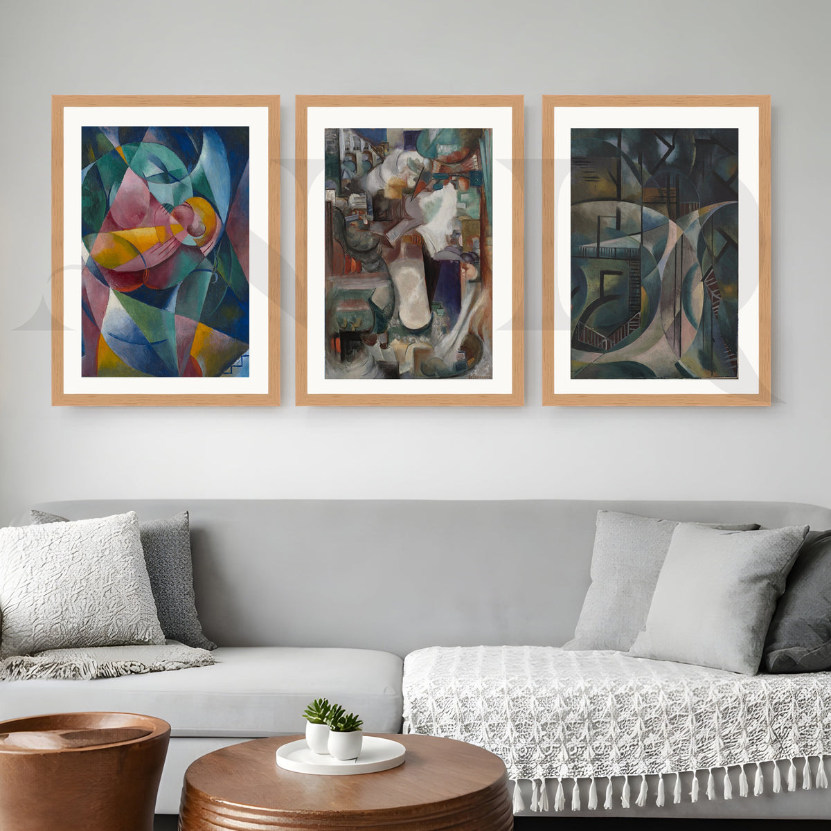 Modern Cubist Expression Gallery Wall – Set of 3 Abstract Artworks - 18 x 24 Inches – Asha Art Studio – Image 5