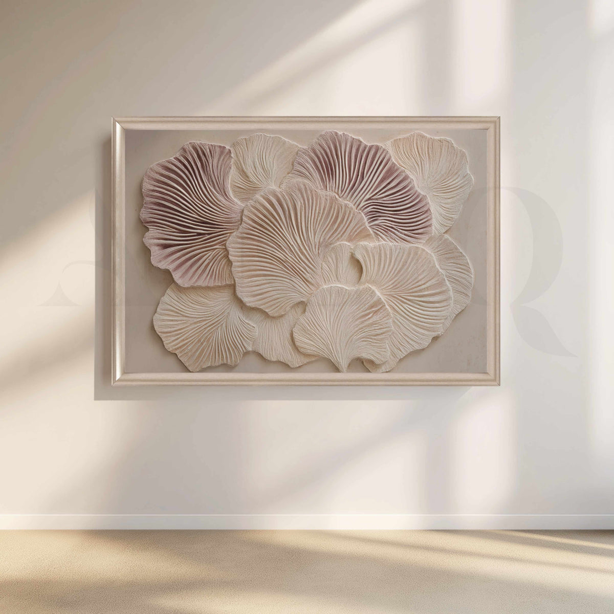 Sculptural Floral Relief Canvas Artwork in Soft Neutral Tones – Asha Art Studio – Image 4