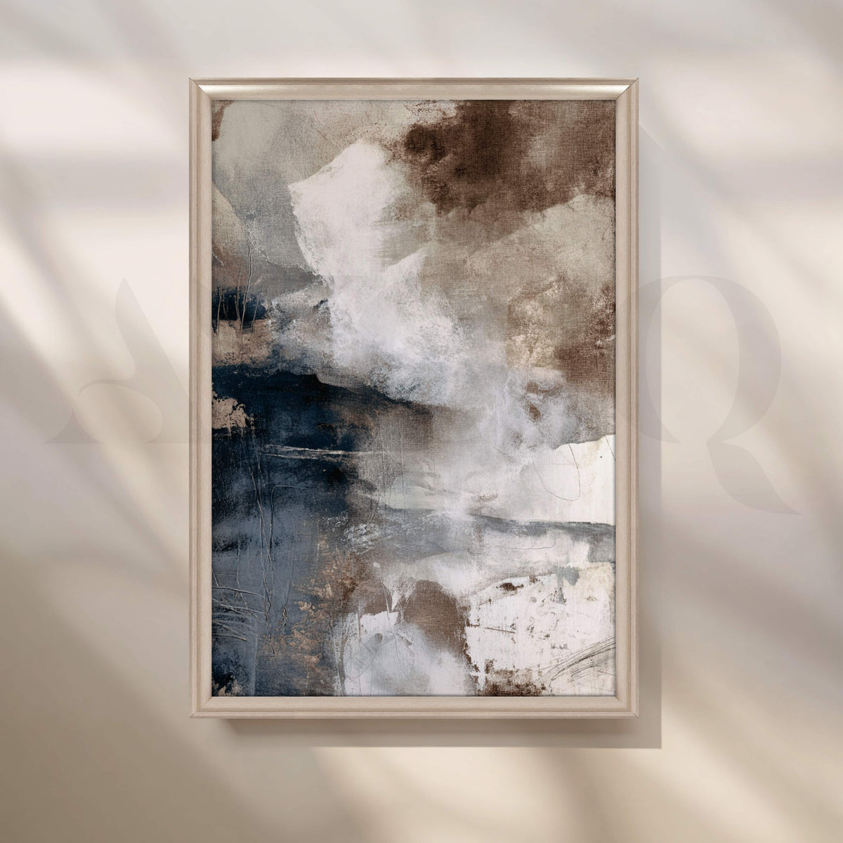 Navy, Grey and Brown Abstract Canvas Artwork – Asha Art Studio – Image 4