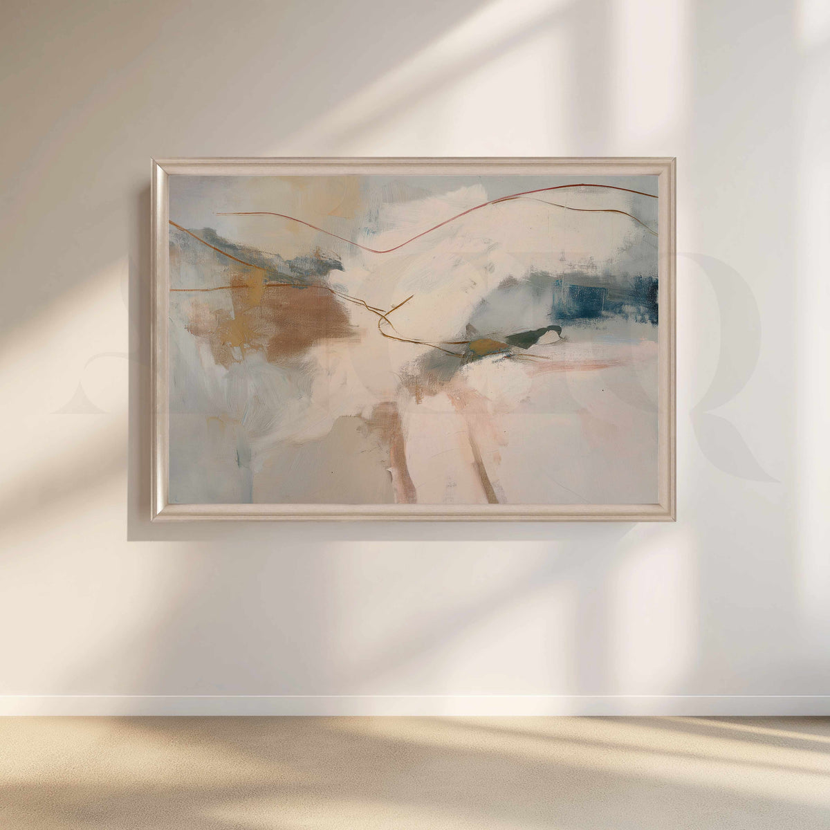 Soft Neutral Abstract Landscape Canvas Artwork – Asha Art Studio – Image 4