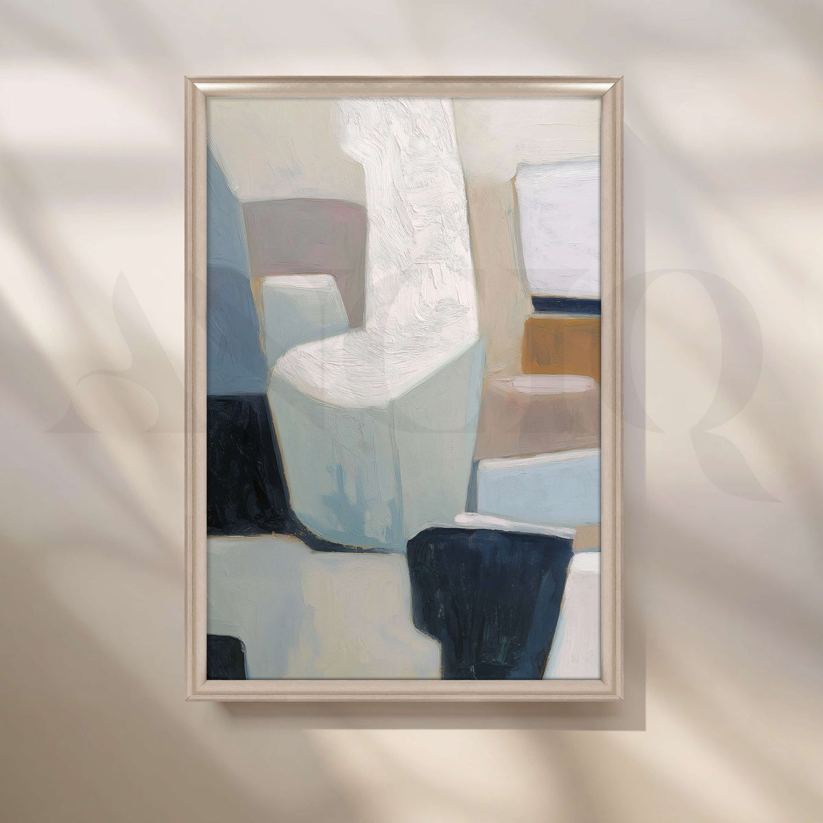 Soft Blue and Neutral Abstract Canvas Artwork – Asha Art Studio – Image 4