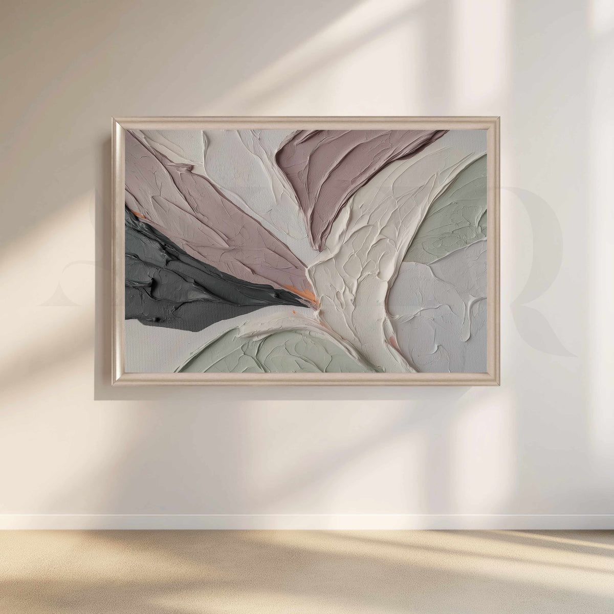 Soft Textured Abstract Impasto Canvas Artwork in Neutral Tones – Asha Art Studio – Image 4