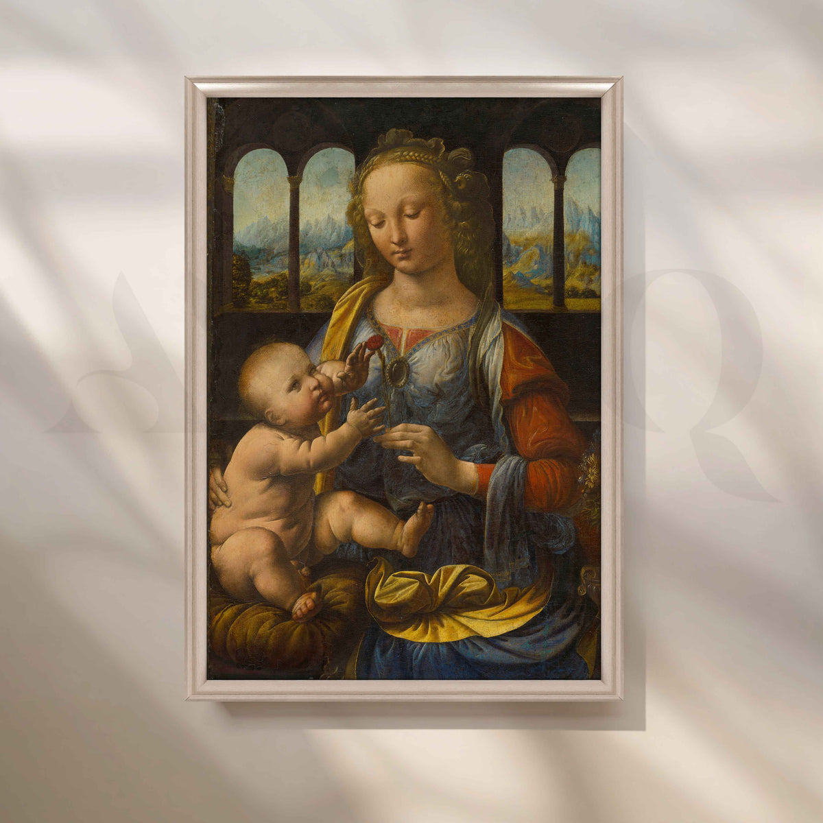 Madonna of the Carnation Canvas Artwork – Asha Art Studio – Image 4