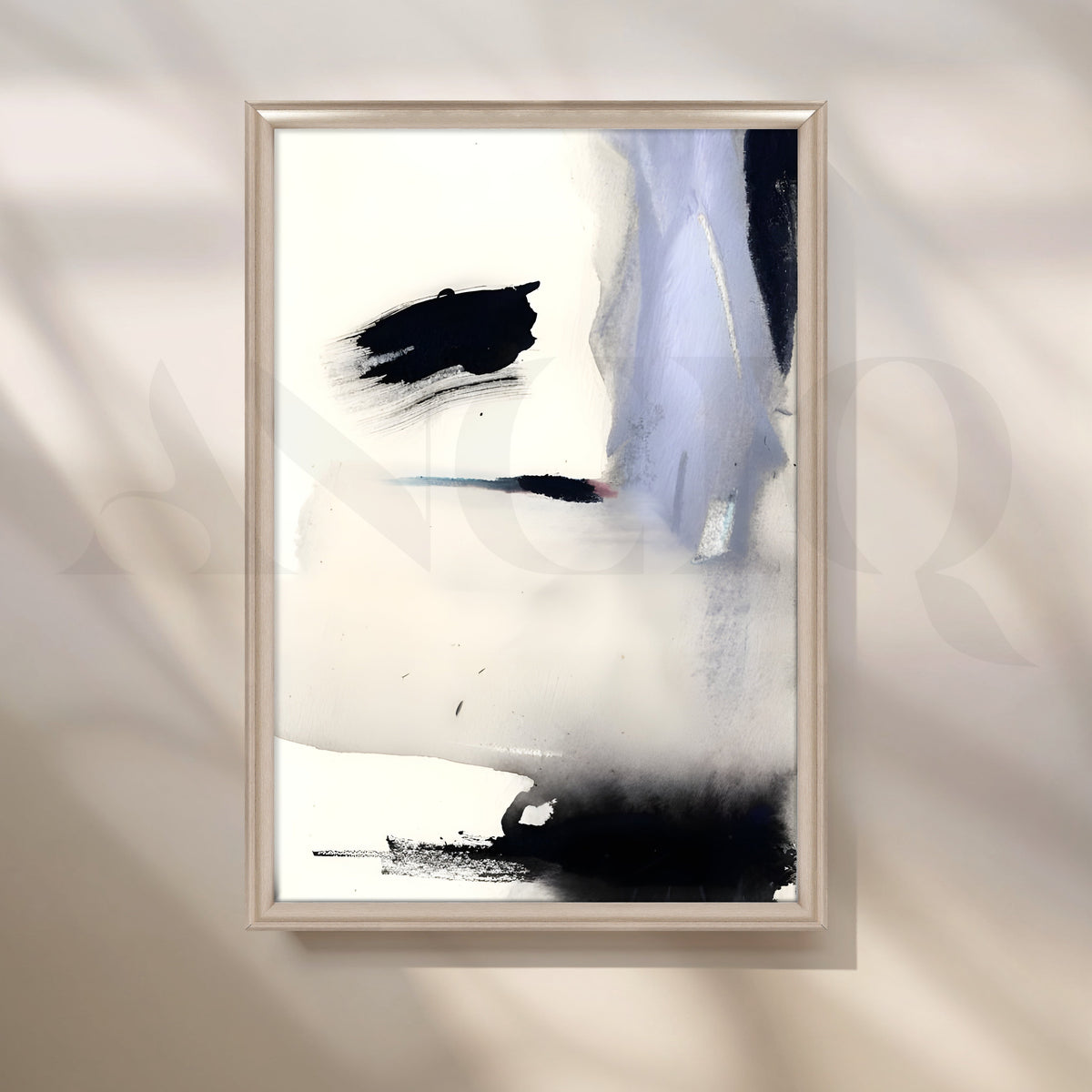 Black and Grey Abstract Canvas Artwork – Asha Art Studio – Image 4