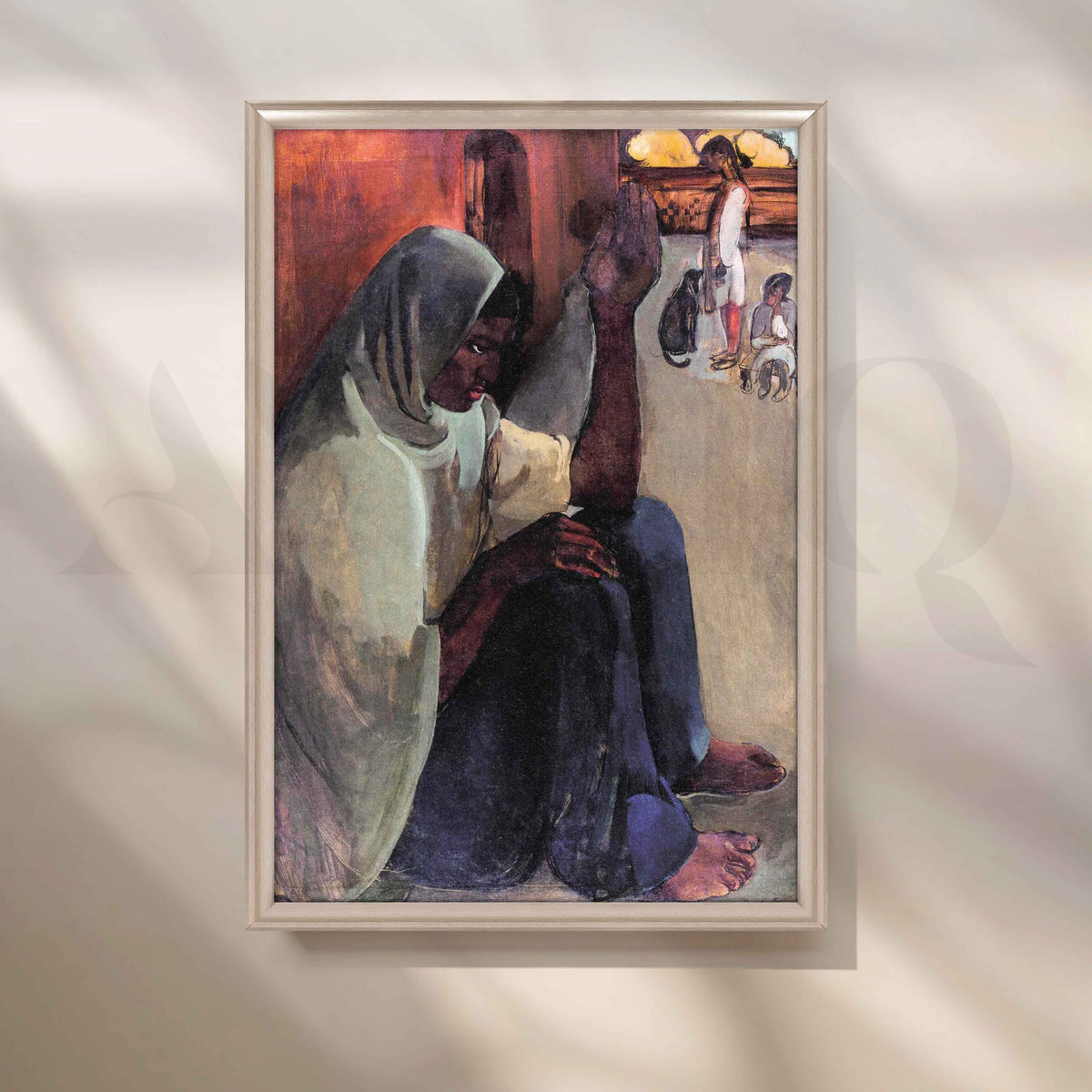 Ancient Story Teller by Amrita Sher-Gil Canvas Artwork – Asha Art Studio – Image 4