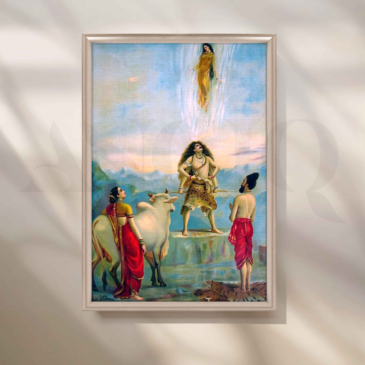 Gangavataran by Raja Ravi Varma Canvas Artwork – Asha Art Studio – Image 4