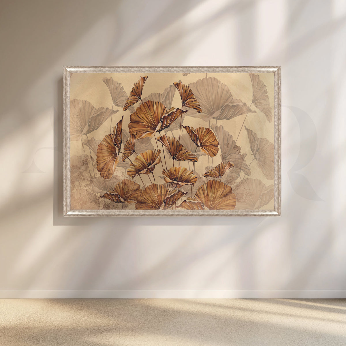 Golden Ginkgo Elegance Floral Artwork – Asha Art Studio – Image 4