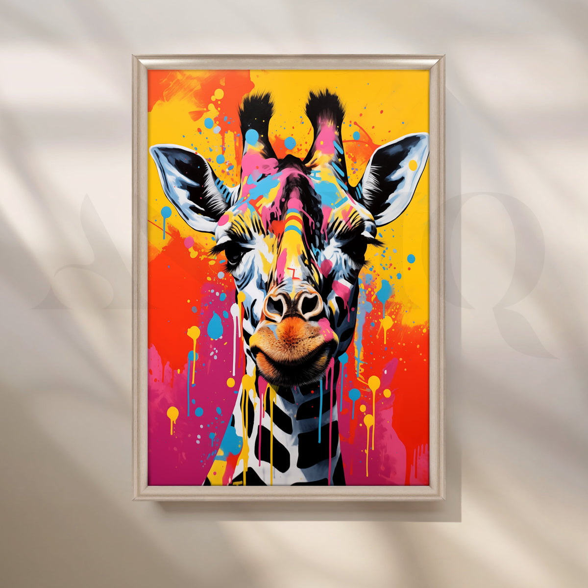 Colorful Giraffe Pop Artwork – Asha Art Studio – Image 4