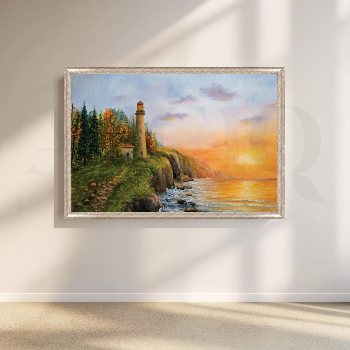 Lighthouse by the Sea Canvas Artwork – Asha Art Studio – Image 4