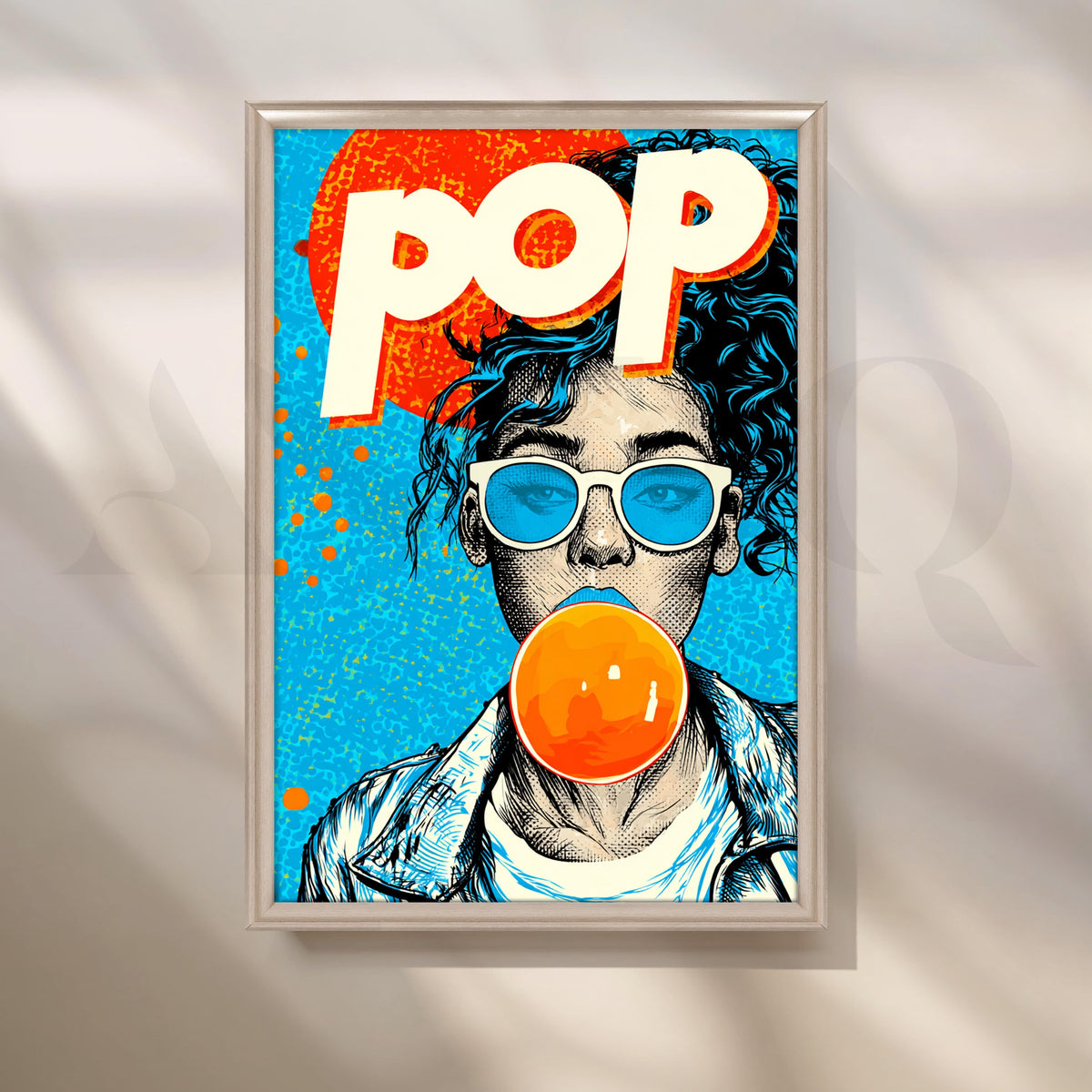 Pop Art Girl Blowing Bubble Gum – Asha Art Studio – Image 4