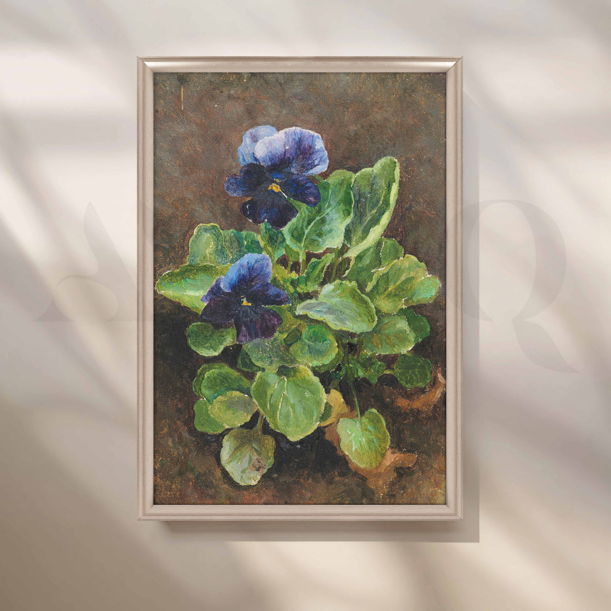 Vintage Pansy Floral Canvas Artwork – Asha Art Studio – Image 4