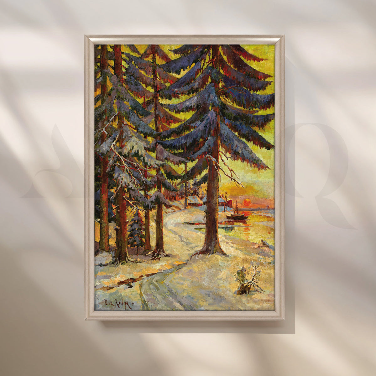 Sunset Pine Forest Canvas Artwork – Asha Art Studio – Image 4