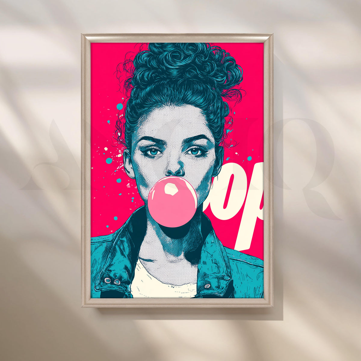 Trendy Bubble Gum Girl Pop Art – Asha Art Studio – Image 4