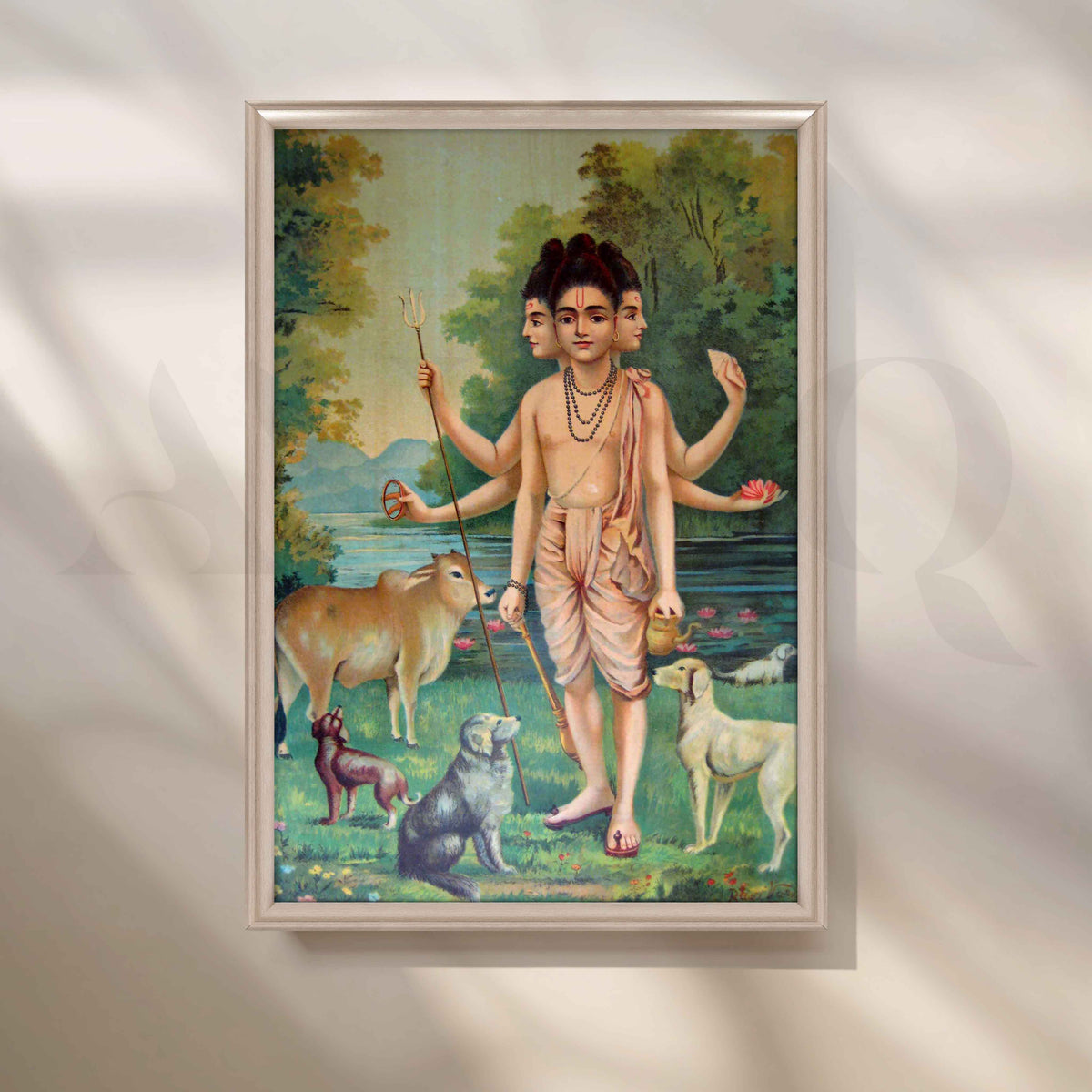 Lord Dattatreya by Raja Ravi Varma Canvas Artwork – Asha Art Studio – Image 4