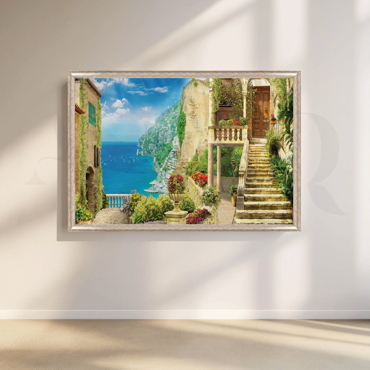 Coastal Symphony of Land and Sea Canvas Artwork – Asha Art Studio – Image 5