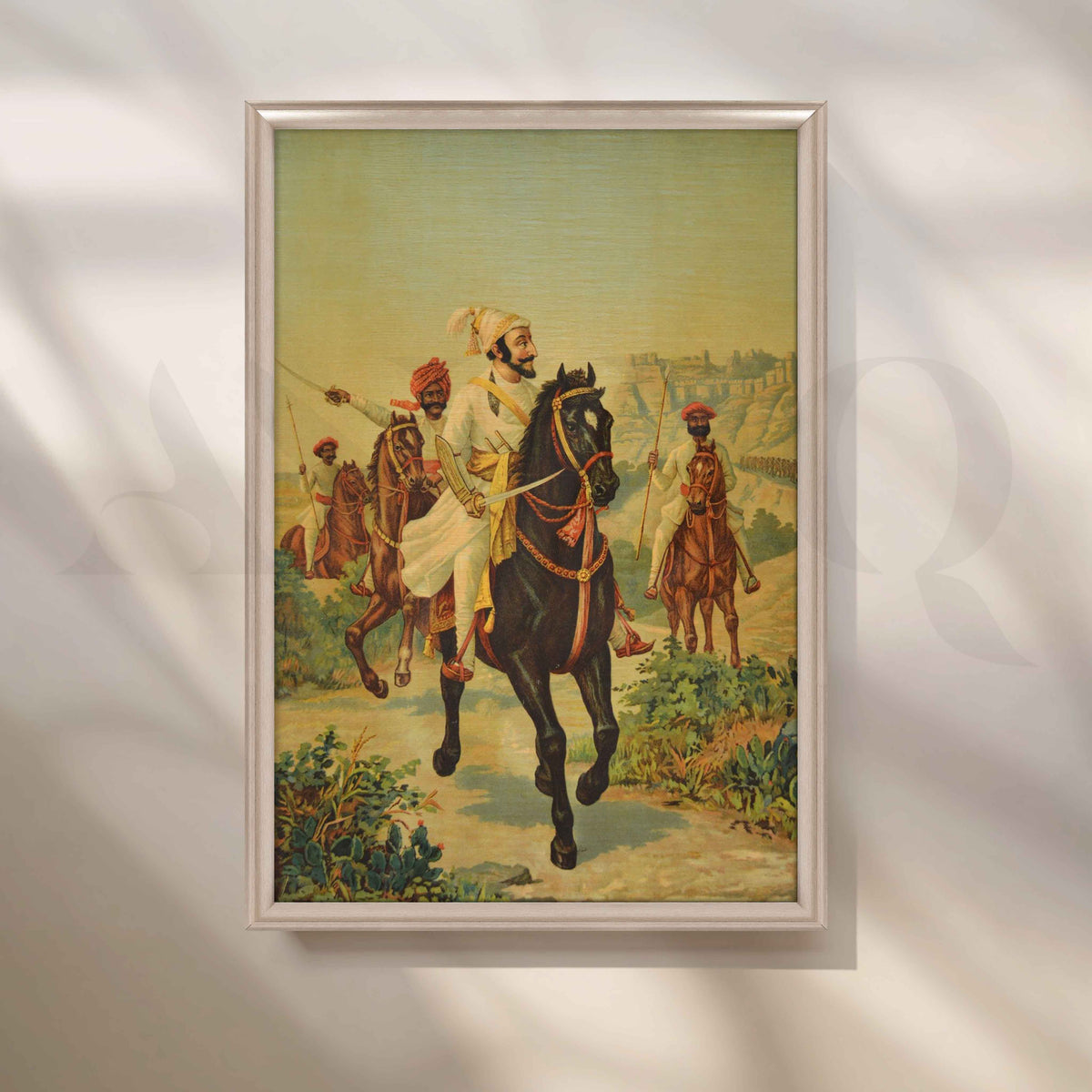 Shivaji Maharaj Leading His Cavalry by Raja Ravi Varma Canvas Artwork – Asha Art Studio – Image 4