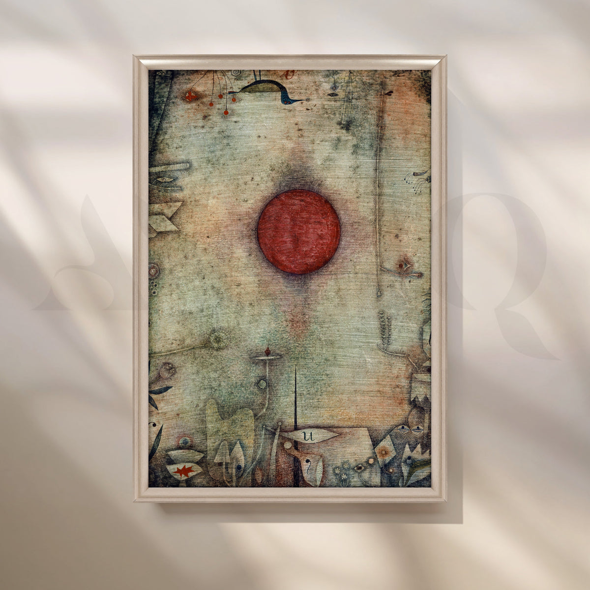 Surreal Red Sun Abstract Canvas Artwork – Asha Art Studio – Image 4