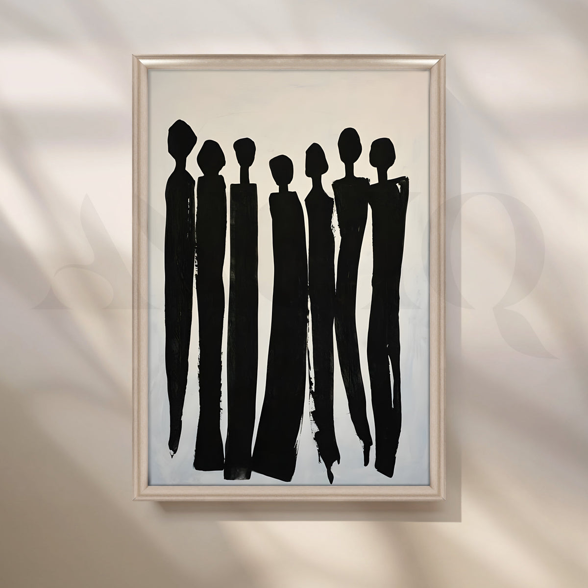 Black Silhouette Figures Canvas Artwork – Asha Art Studio – Image 4