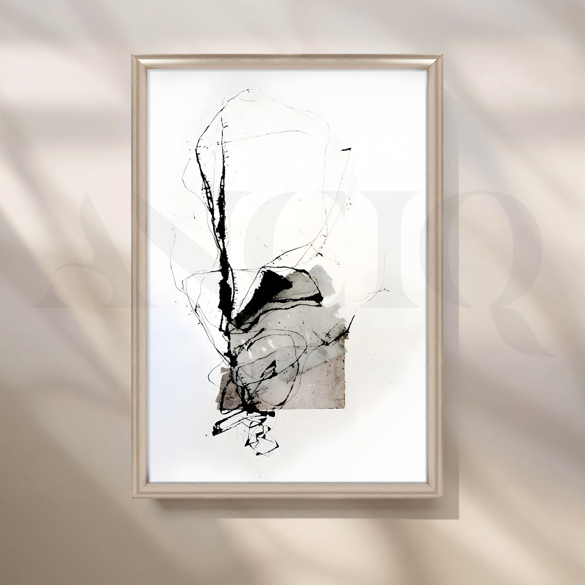 Black Ink Abstract Canvas Artwork – Asha Art Studio – Image 4