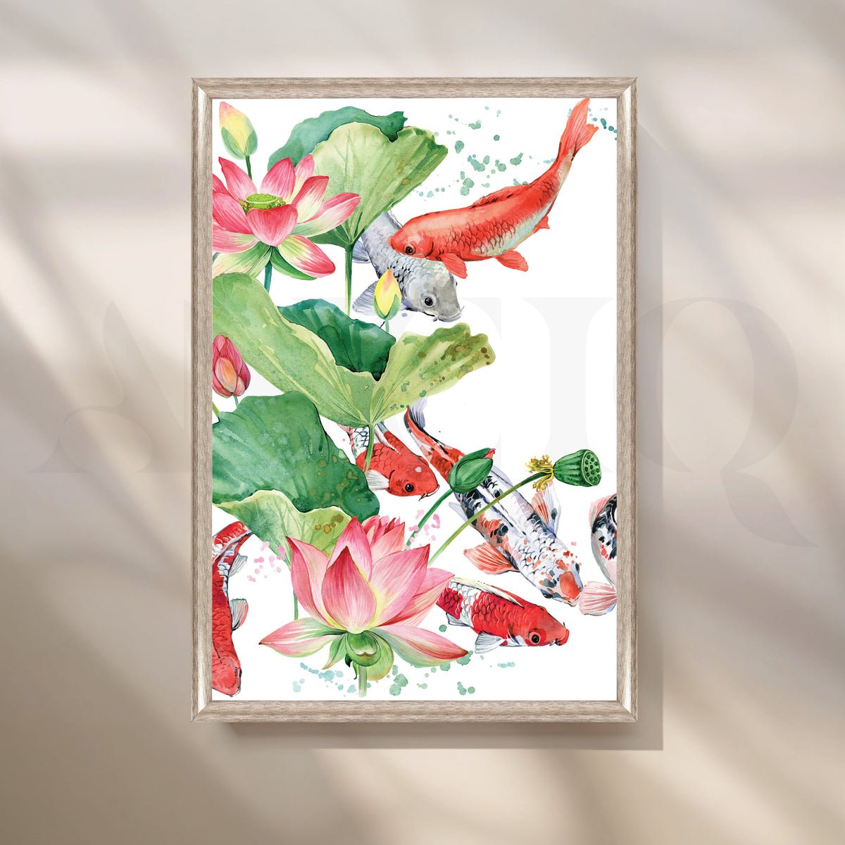 Dance of Fish and Blooms in the Pond Artwork – Asha Art Studio – Image 4