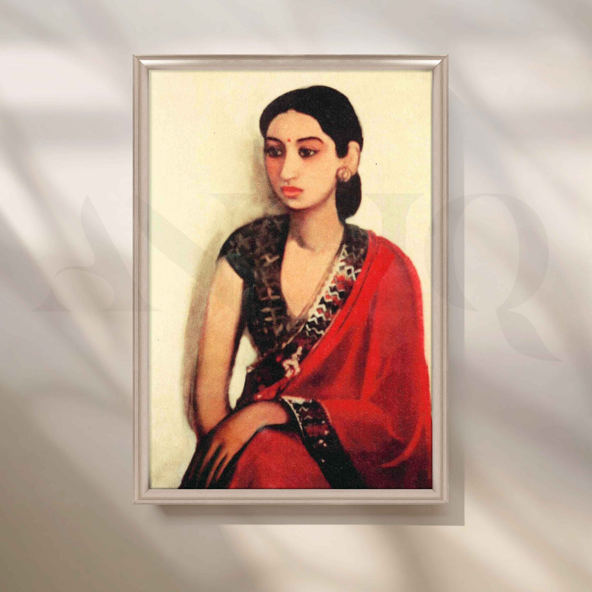 Seated Woman 1922 by Amrita Sher-Gil Canvas Artwork – Asha Art Studio – Image 4