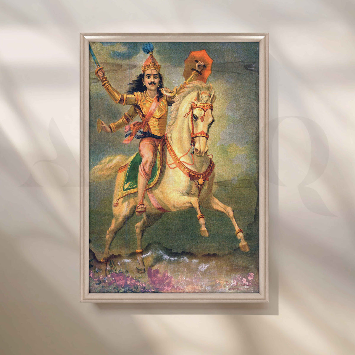 Kalki Avatar by Raja Ravi Varma Canvas Artwork – Asha Art Studio – Image 4