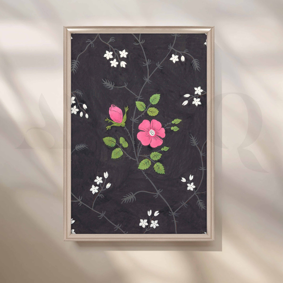 Minimal Floral Pattern Canvas Artwork – Asha Art Studio – Image 4