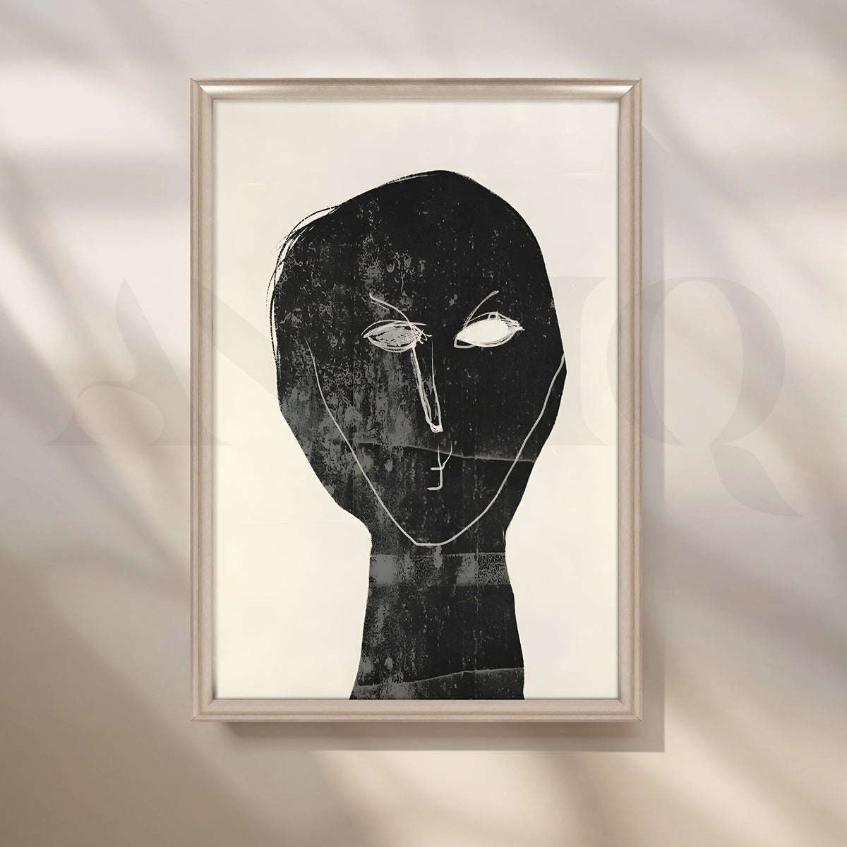 Black Abstract Face Canvas Artwork – Asha Art Studio – Image 4