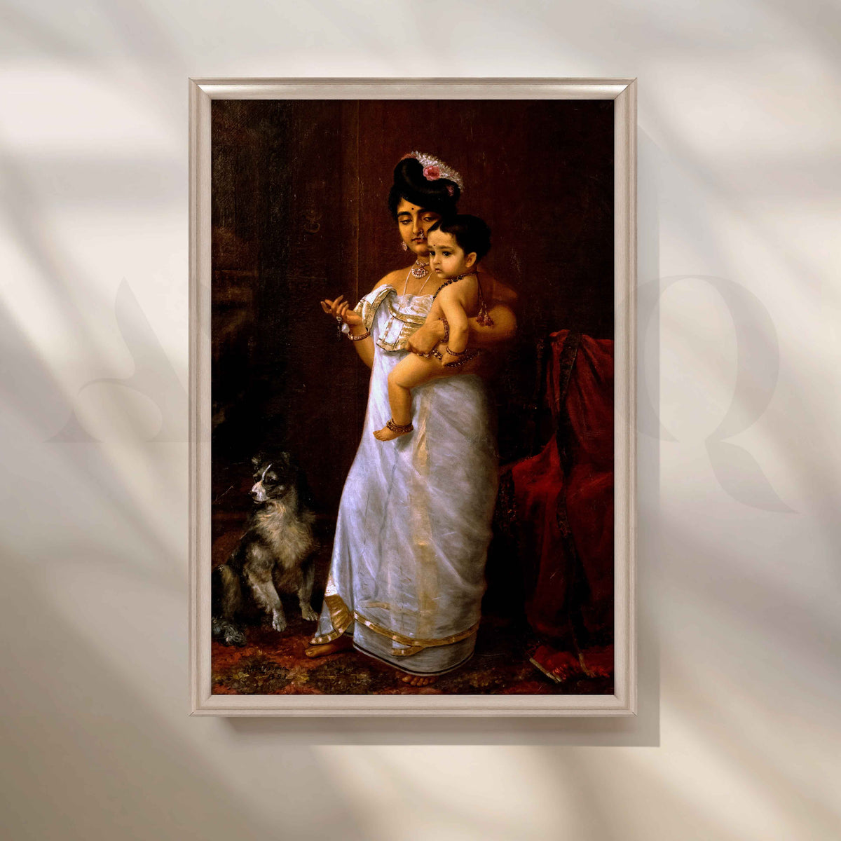 Raja Ravi Varma’s There Comes Papa Canvas Artwork – Asha Art Studio – Image 5