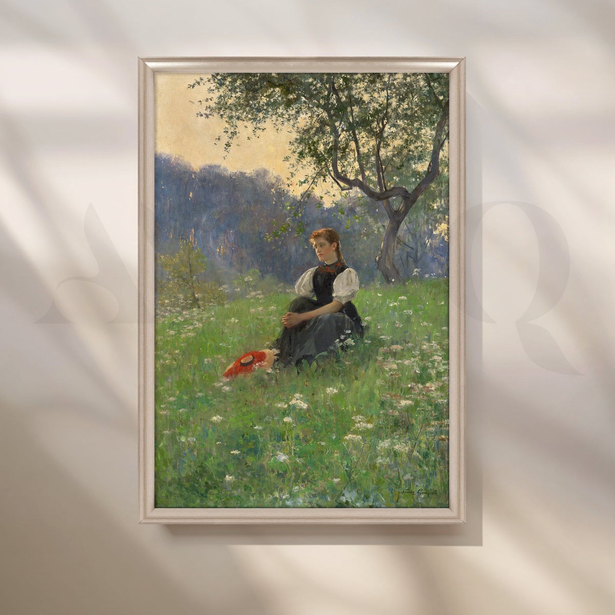 Girl in Meadow Canvas Artwork – Asha Art Studio – Image 4