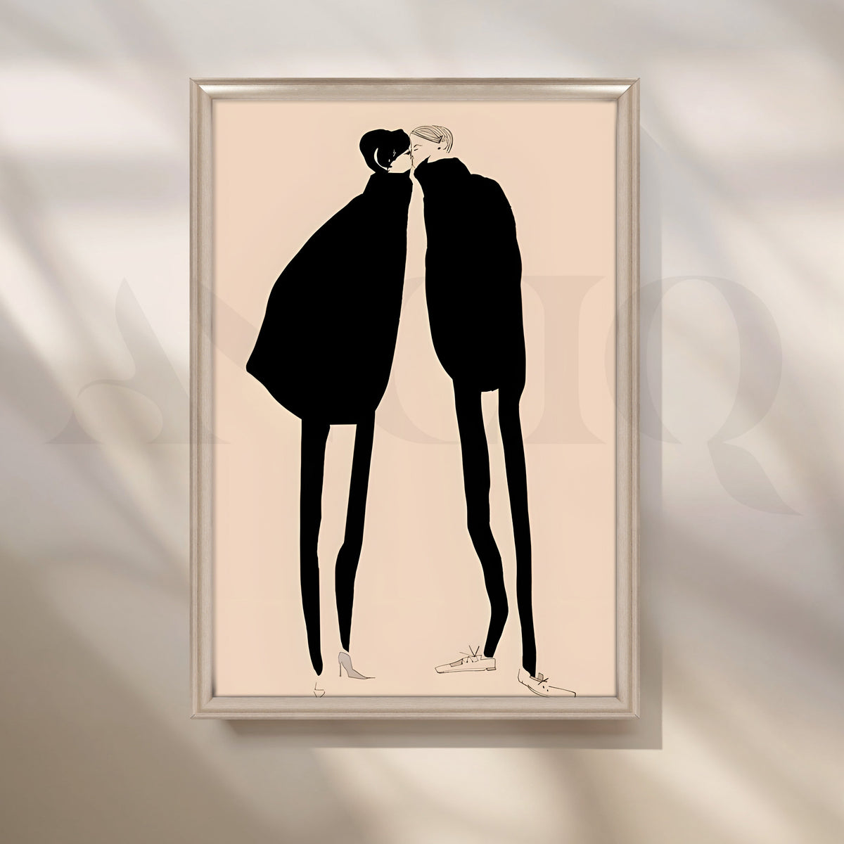 Romantic Silhouette Couple Canvas Artwork – Asha Art Studio – Image 4