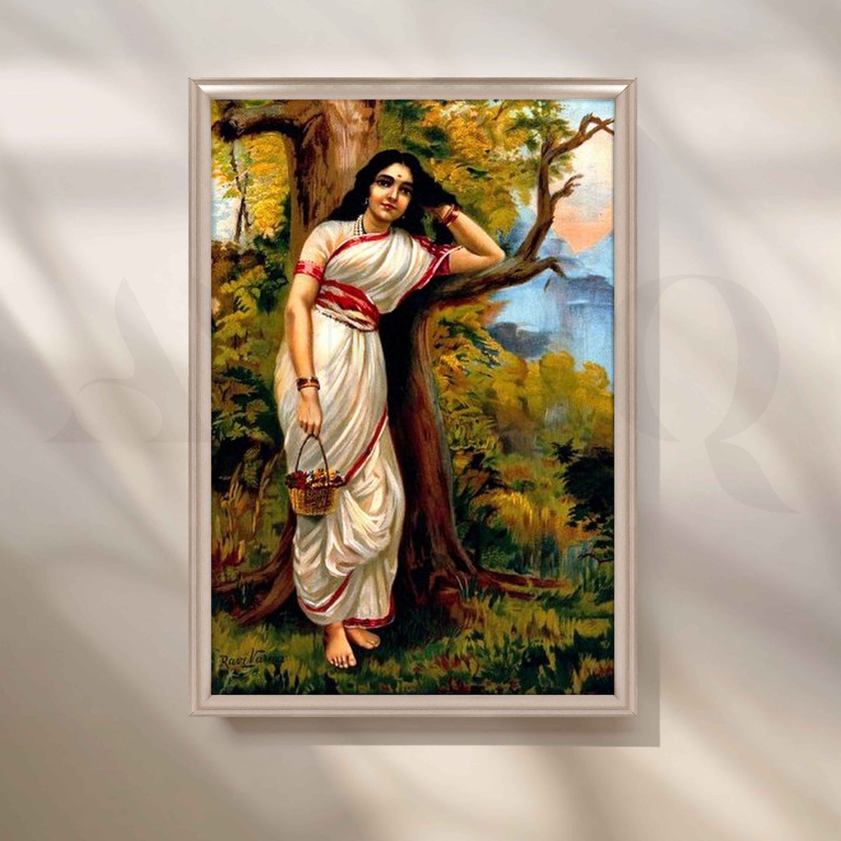Ahalya by Raja Ravi Varma Canvas Artwork – Asha Art Studio – Image 4
