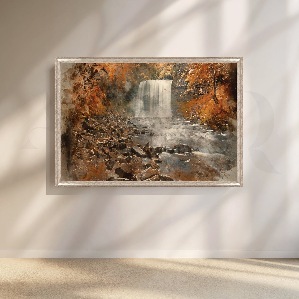 Serene Cascades Canvas Artwork – Asha Art Studio – Image 4
