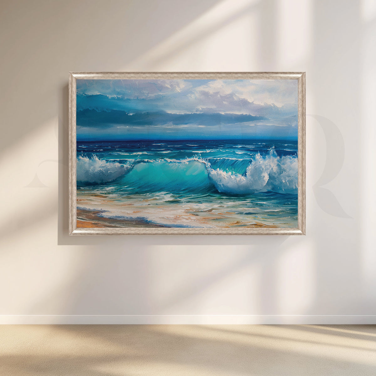 Serenity Shore Canvas Artwork – Asha Art Studio – Image 4