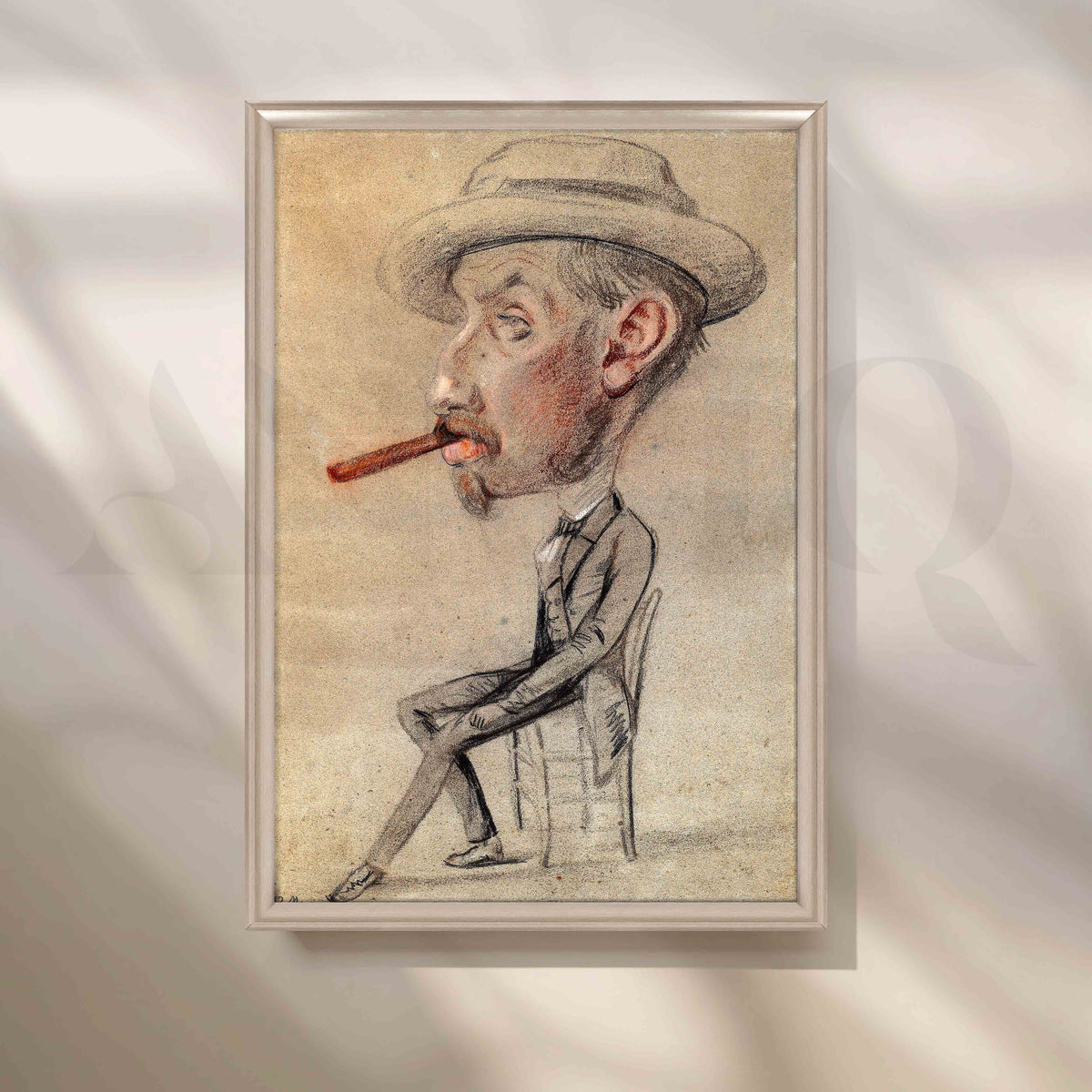 Vintage Caricature Portrait Sketch Canvas Artwork – Asha Art Studio – Image 4