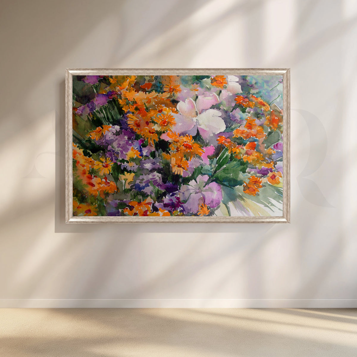 Vibrant Floral Watercolor Canvas Artwork – Asha Art Studio – Image 4