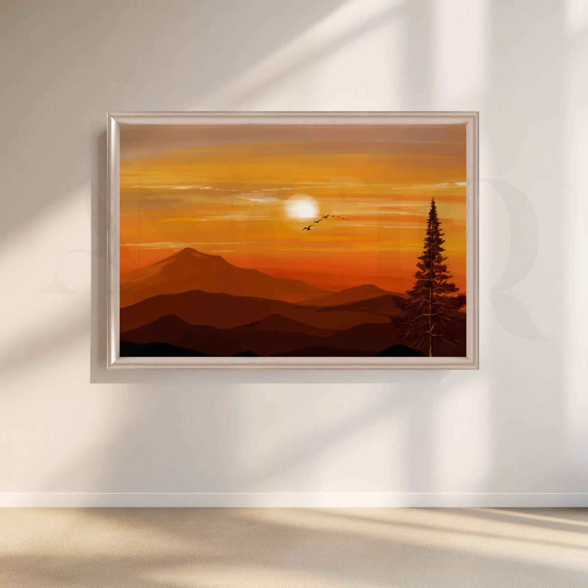 Golden Sunset Mountain Canvas Artwork – Asha Art Studio – Image 4