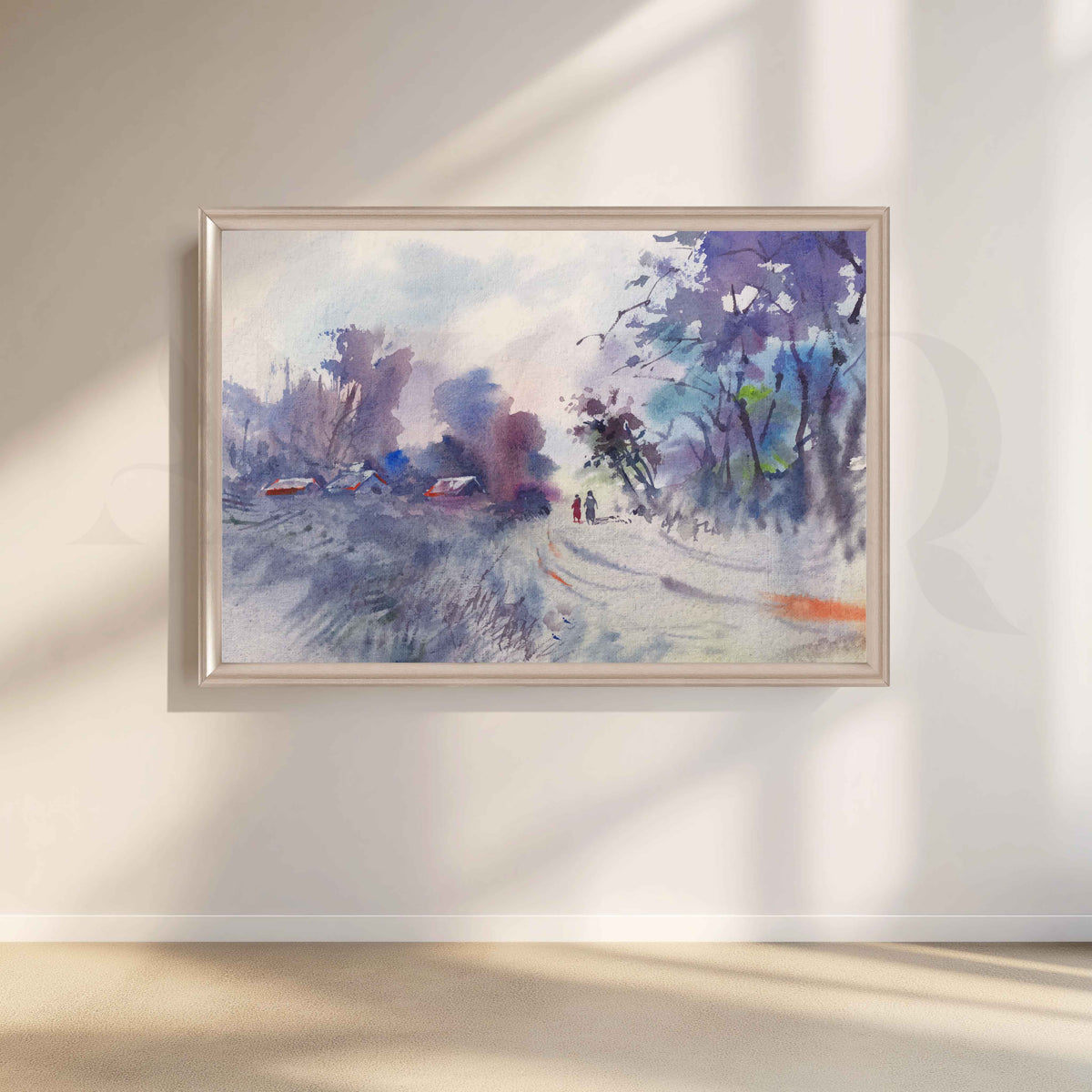 Misty Winter Road Canvas Artwork – Asha Art Studio – Image 4