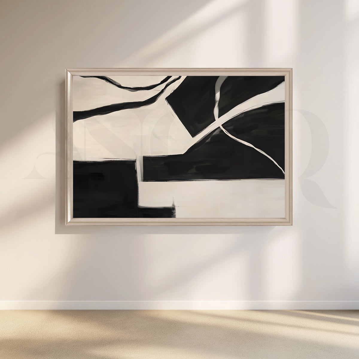 Black and White Abstract Canvas Artwork – Asha Art Studio – Image 4