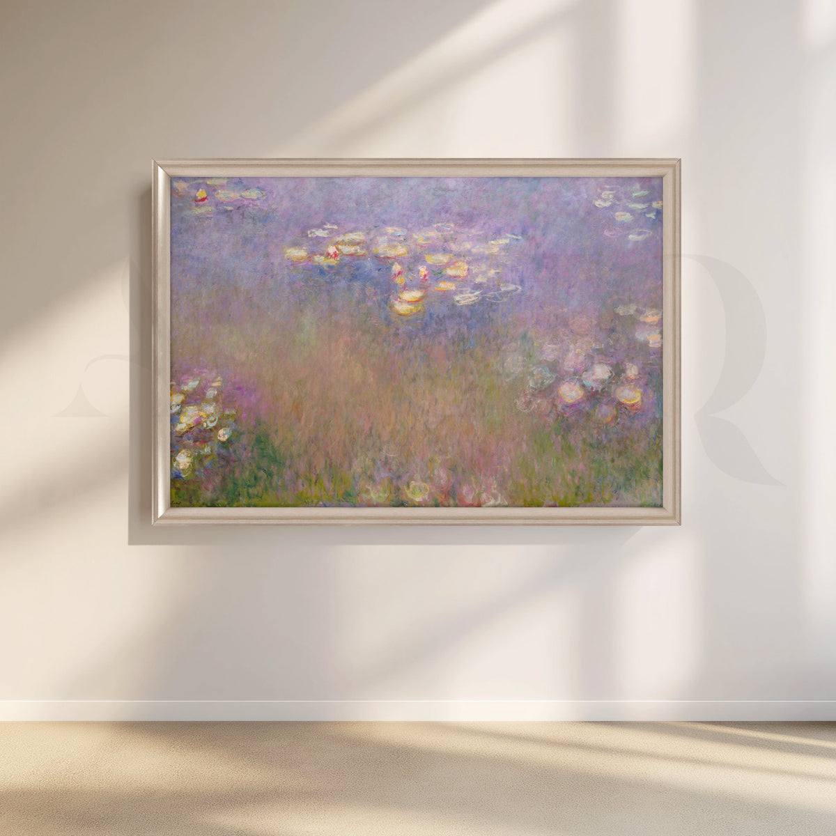 Water Lilies in Lavender Haze Canvas Artwork – Asha Art Studio – Image 4