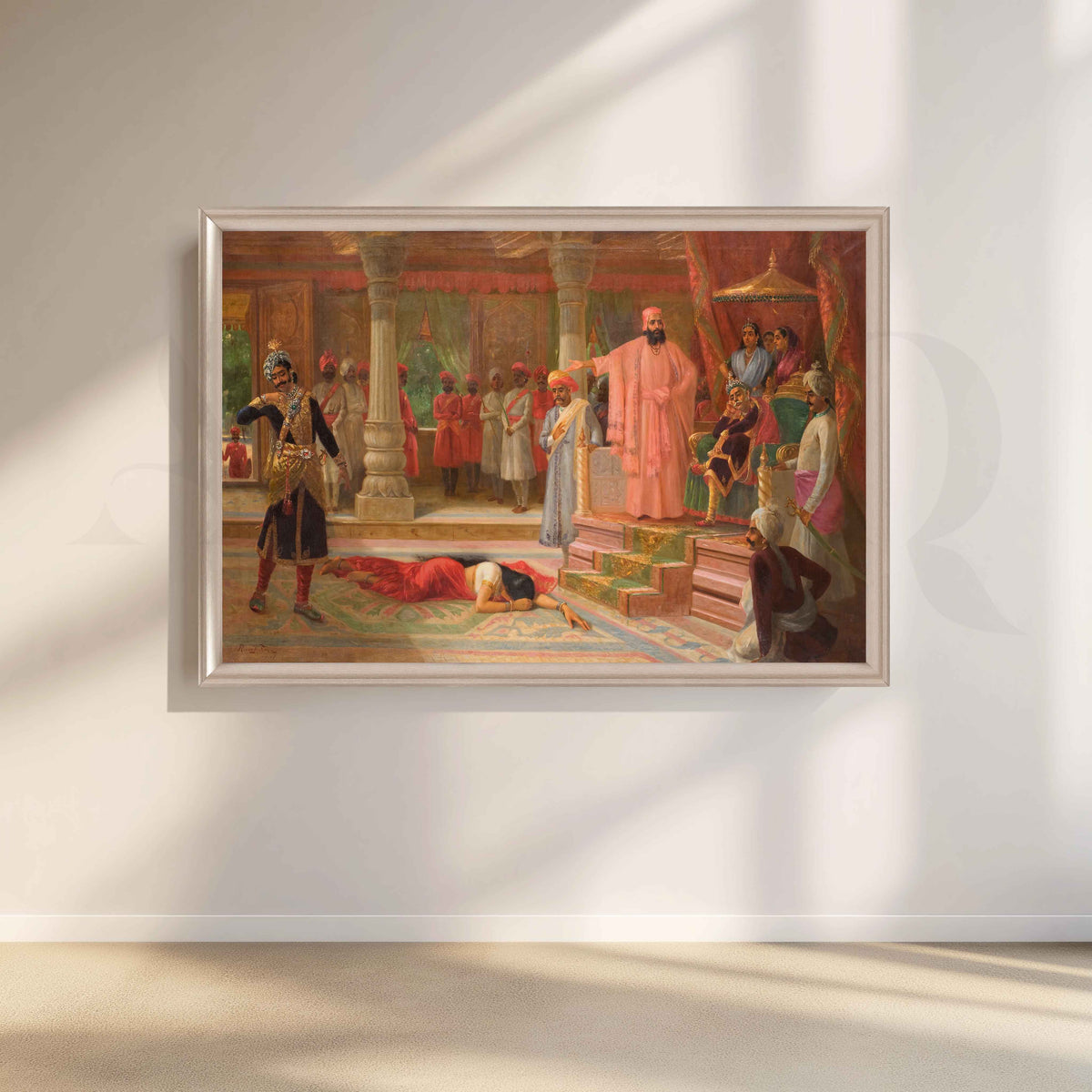 Draupadi at the Court of Virata by Raja Ravi Varma Canvas Artwork – Asha Art Studio – Image 4