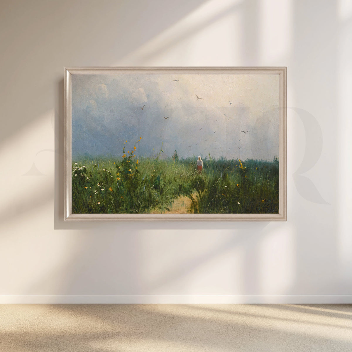 Quiet Meadow Walk Canvas Artwork – Asha Art Studio – Image 4